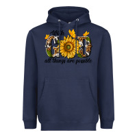 Navy with god all things are possible Heavyweight Hoodie - texasbilliewilder