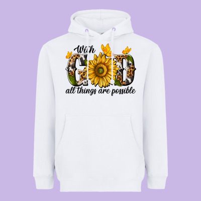 With God All Things Are Possible Heavyweight Hoodie Designed By Texasbilliewilder