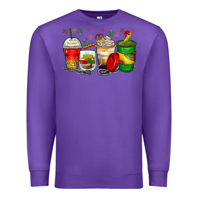 Juneteenth Coffee Cups Premium Sweatshirt by Zillion Design Studio | Teevron