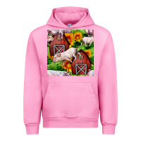 Fuchsia Pink Mama And Baby Pig Urban Hoodie - BundleAndBundleShop