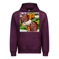 Mauve Wine Mama And Baby Pig Urban Hoodie - BundleAndBundleShop
