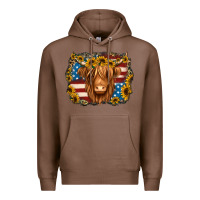 Chestnut 4th of july shaggy cow Premium Hoodie - Jasminsmagicworld