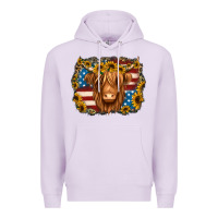 Lilac 4th of july shaggy cow Premium Hoodie - Jasminsmagicworld