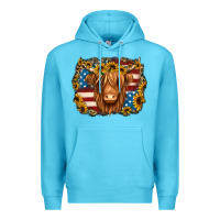 Ocean Blue 4th of july shaggy cow Premium Hoodie - Jasminsmagicworld