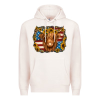 Pale Pink 4th of july shaggy cow Premium Hoodie - Jasminsmagicworld