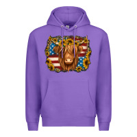 Purple 4th of july shaggy cow Premium Hoodie - Jasminsmagicworld