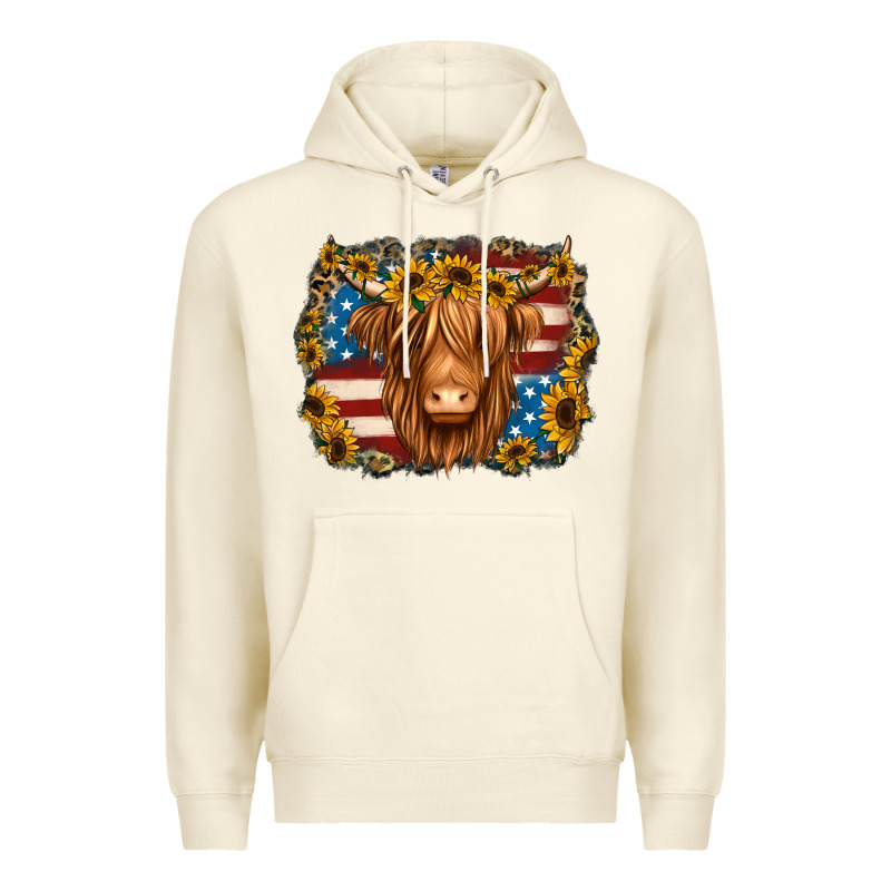 4th Of July Shaggy Cow Premium Hoodie by Jasminsmagicworld | Teevron