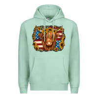 Seafoam 4th of july shaggy cow Premium Hoodie - Jasminsmagicworld