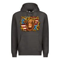 Smoke 4th of july shaggy cow Premium Hoodie - Jasminsmagicworld