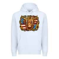 White 4th of july shaggy cow Premium Hoodie - Jasminsmagicworld