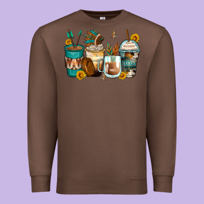 Indian Headdress Coffee Cups Premium Sweatshirt Designed By Zillion Design Studio