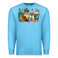 Ocean Blue indian headdress coffee cups Premium Sweatshirt - Zillion Design Studio