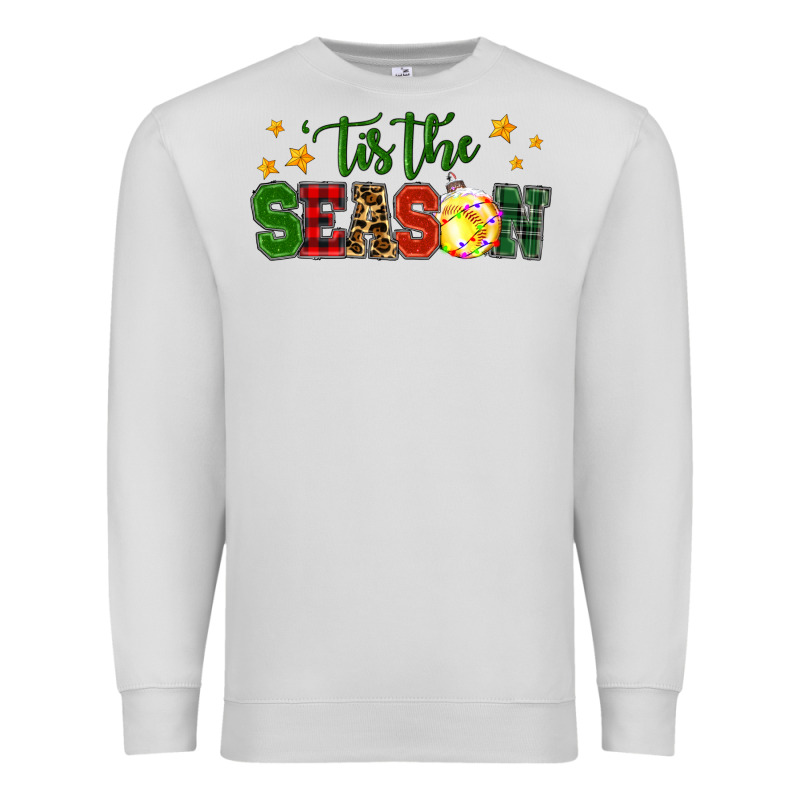 'tis The Season Softball Christmas Premium Sweatshirt by RanaPortraitStore | Teevron