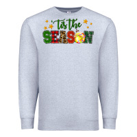 Heather Grey 'tis the season softball christmas Premium Sweatshirt - RanaPortraitStore