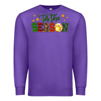 Purple 'tis the season softball christmas Premium Sweatshirt - RanaPortraitStore