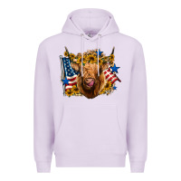 Lilac 4th of july shaggy cow leopard background Premium Hoodie - Jasminsmagicworld