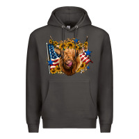 Smoke 4th of july shaggy cow leopard background Premium Hoodie - Jasminsmagicworld