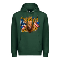 Sports Green 4th of july shaggy cow leopard background Premium Hoodie - Jasminsmagicworld