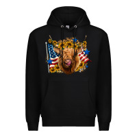 Black 4th of july shaggy cow leopard background Premium Hoodie - Jasminsmagicworld