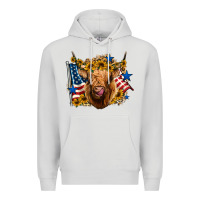Dove Grey 4th of july shaggy cow leopard background Premium Hoodie - Jasminsmagicworld