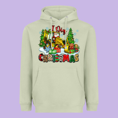 I Dig Christmas Heavyweight Hoodie Designed By Zillion Design Studio