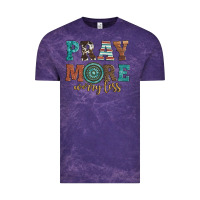 Cloud Purple pray more worry less Vintage Tee - Artiststas