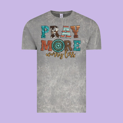 Pray More Worry Less Vintage Tee Designed By Artiststas