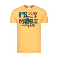 Vintage Mustard pray more worry less Vintage Tee - Artiststas