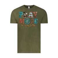 Vintage Olive pray more worry less Vintage Tee - Artiststas