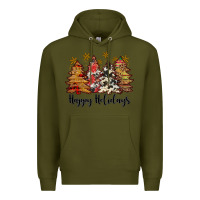 Army Green happy holidays Premium Hoodie - JahusDesignShop