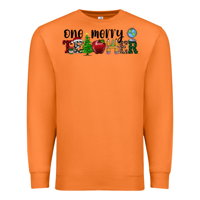 One Merry Teacher Premium Sweatshirt by RanaPortraitStore | Teevron