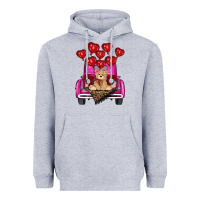 Heather Grey Valentine's day tedybear truck Heavyweight Hoodie - RanaPortraitStore