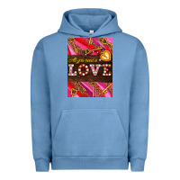 Pigment Pebble Blue all you need is love Urban Hoodie - AdoDesignShop
