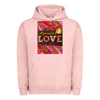 Pigment Salmon all you need is love Urban Hoodie - AdoDesignShop