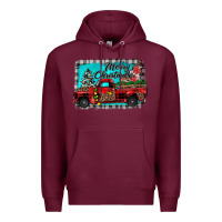 Burgundy truck merry christmas Premium Hoodie - JahusDesignShop