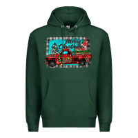 Sports Green truck merry christmas Premium Hoodie - JahusDesignShop