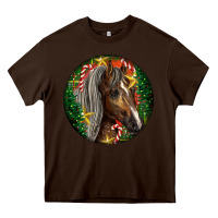 Chocolate Brown Tennessee Horse Christmas Heavy Core Tee - LillyAllenDesigns