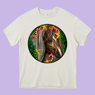 Tennessee Horse Christmas Heavy Core Tee Designed By Lillyallendesigns