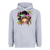 Heather Grey 90s messy bun Heavyweight Hoodie - texasbilliewilder