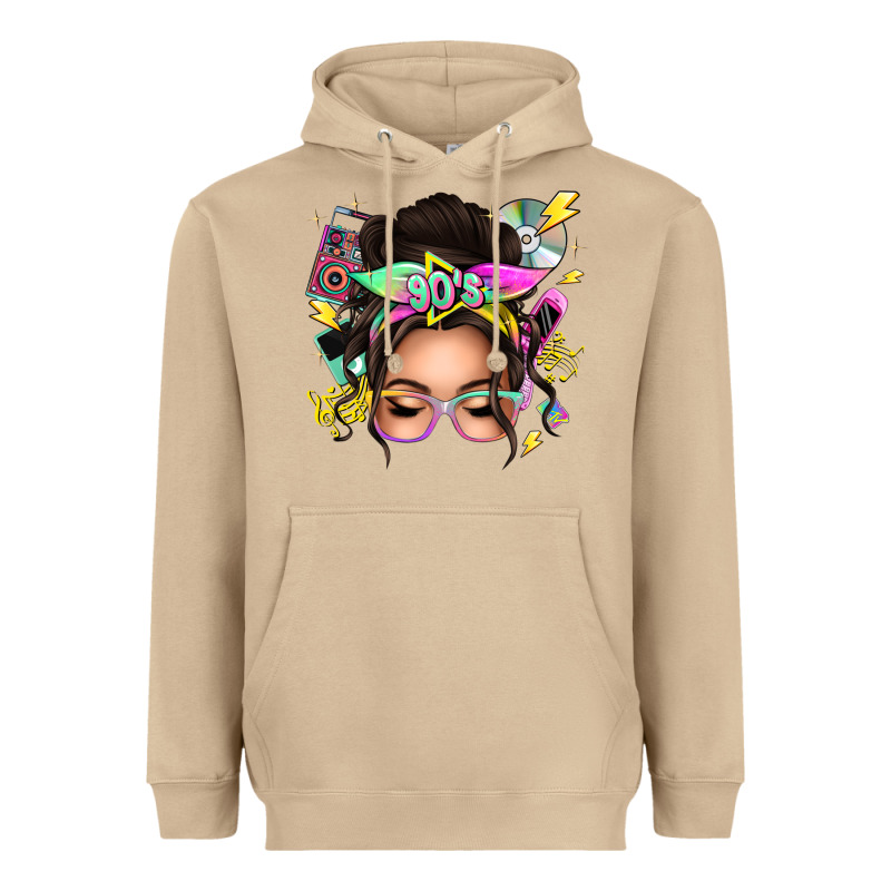 90s Messy Bun Heavyweight Hoodie by texasbilliewilder | Teevron