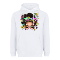 White 90s messy bun Heavyweight Hoodie - texasbilliewilder