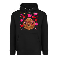 Black valentine's day toy poodle Heavyweight Hoodie - RanaPortraitStore