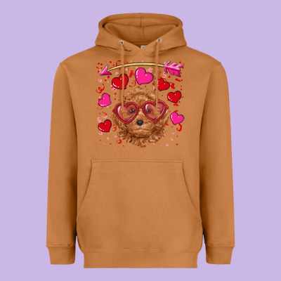 Heavyweight Hoodie valentine's day toy poodle