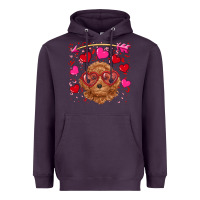 Plum valentine's day toy poodle Heavyweight Hoodie - RanaPortraitStore
