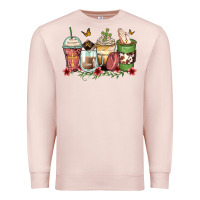 Pale Pink faith coffee cups Premium Sweatshirt - Zillion Design Studio
