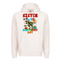 Pale Pink sister of the birthday boy t rex Premium Hoodie - Artiststas