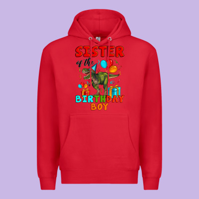 Sister Of The Birthday Boy T Rex Premium Hoodie Designed By Artiststas