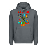 Rock sister of the birthday boy t rex Premium Hoodie - Artiststas