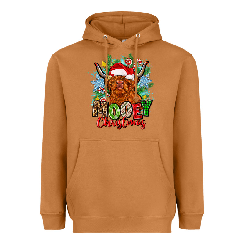 Mooey Christmas Heavyweight Hoodie by Zillion Design Studio | Teevron