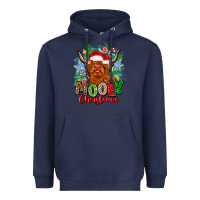 Navy mooey christmas Heavyweight Hoodie - Zillion Design Studio
